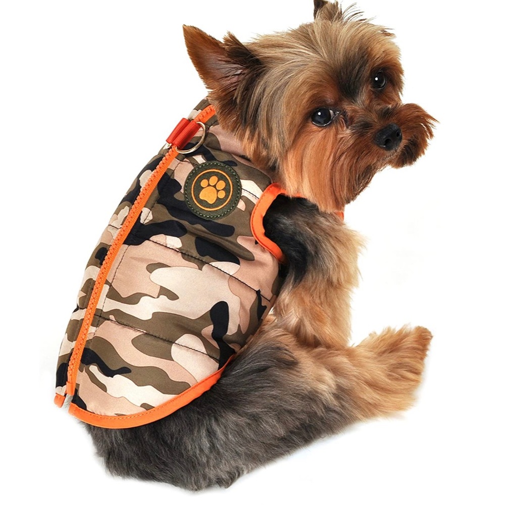 SimplyDog Camo And Orange Patch Bomber